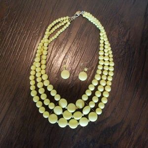 2/$15 Yellow Necklace and Earring set